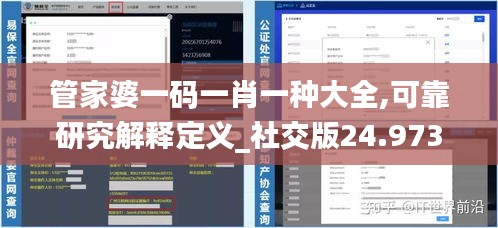 管家婆一码一肖一种大全,可靠研究解释定义_社交版24.973