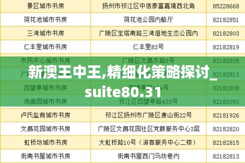 新澳王中王,精细化策略探讨_suite80.31