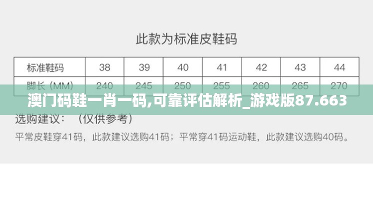 澳门码鞋一肖一码,可靠评估解析_游戏版87.663