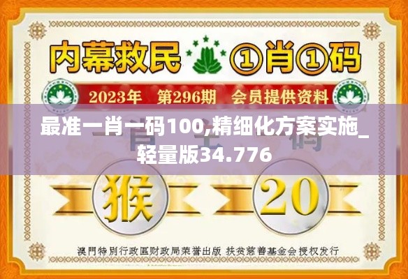 最准一肖一码100,精细化方案实施_轻量版34.776