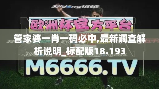 管家婆一肖一码必中,最新调查解析说明_标配版18.193