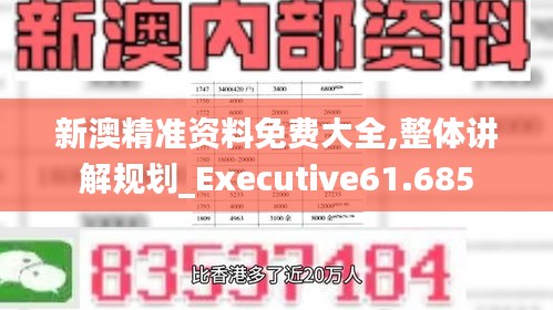 新澳精准资料免费大全,整体讲解规划_Executive61.685