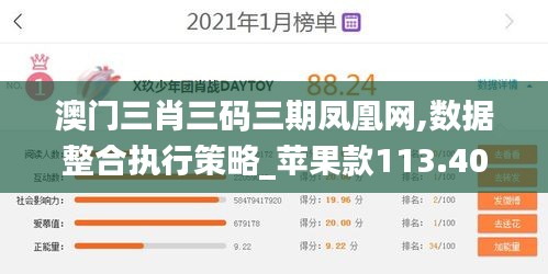 澳门三肖三码三期凤凰网,数据整合执行策略_苹果款113.409-8