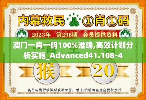 澳门一肖一码100%淮确,高效计划分析实施_Advanced41.108-4