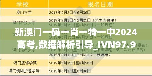 新澳门一码一肖一特一中2024高考,数据解析引导_IVN97.999多元文化版