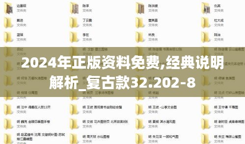 2024年正版资料免费,经典说明解析_复古款32.202-8