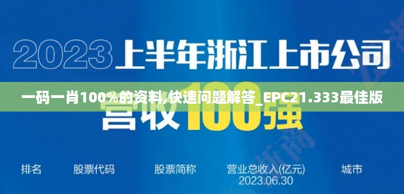 一码一肖100%的资料,快速问题解答_EPC21.333最佳版