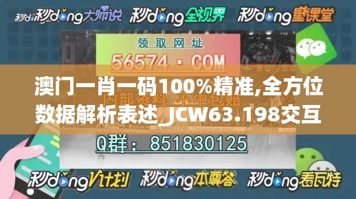 澳门一肖一码100%精准,全方位数据解析表述_JCW63.198交互版