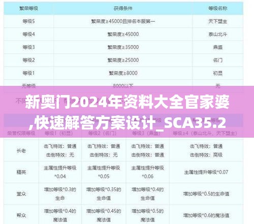 新奥门2024年资料大全官家婆,快速解答方案设计_SCA35.290携带版