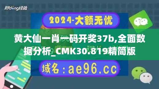 黄大仙一肖一码开奖37b,全面数据分析_CMK30.819精简版