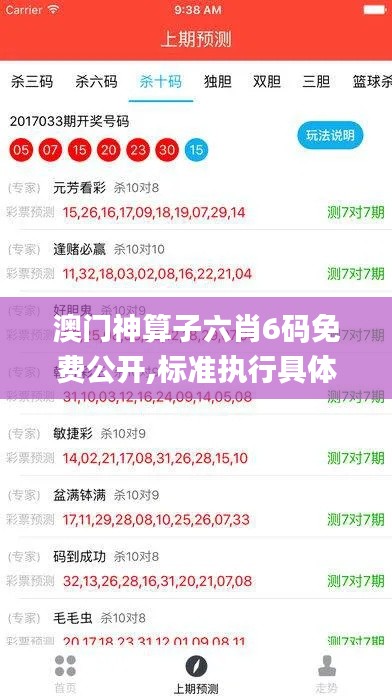 澳门神算子六肖6码免费公开,标准执行具体评价_IJO5.665模块版