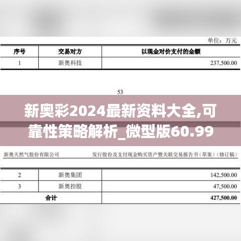 新奥彩2024最新资料大全,可靠性策略解析_微型版60.998-1