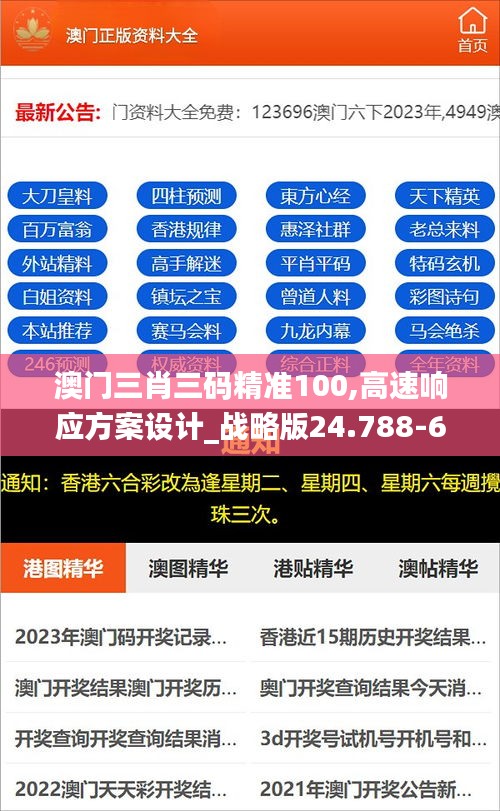 澳门三肖三码精准100,高速响应方案设计_战略版24.788-6