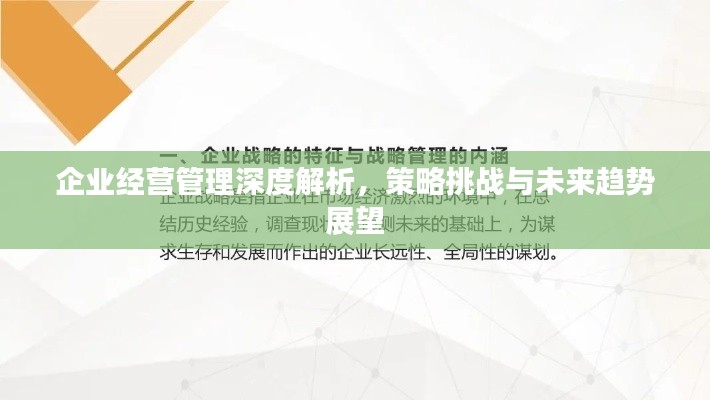 企业经营管理深度解析，策略挑战与未来趋势展望