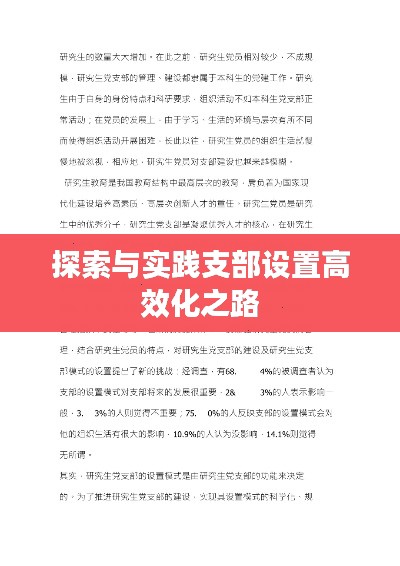 探索与实践支部设置高效化之路