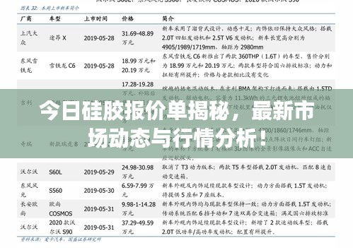 今日硅胶报价单揭秘，最新市场动态与行情分析！
