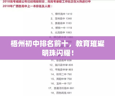 梧州初中排名前十，教育璀璨明珠闪耀！