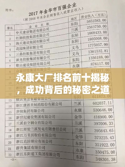 永康大厂排名前十揭秘，成功背后的秘密之道