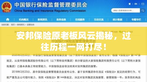 安邦保险原老板风云揭秘，过往历程一网打尽！