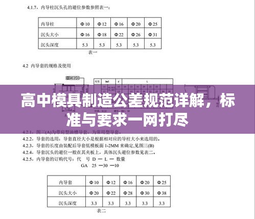 高中模具制造公差规范详解，标准与要求一网打尽