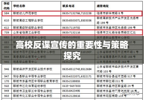 高校反谍宣传的重要性与策略探究