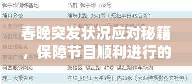 春晚突发状况应对秘籍，保障节目顺利进行的关键举措揭秘！