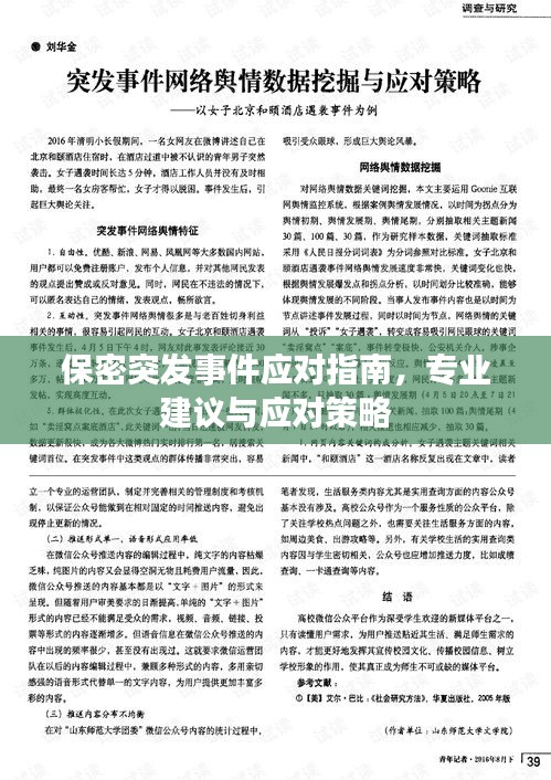 保密突发事件应对指南，专业建议与应对策略