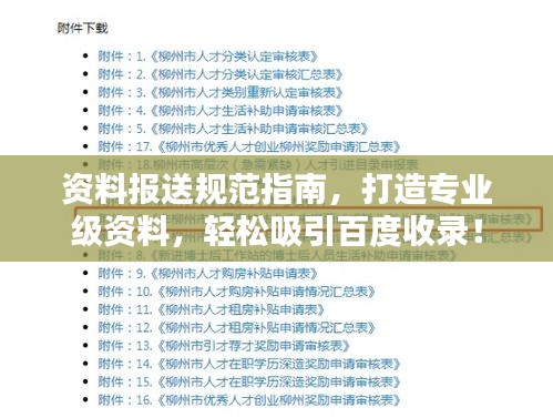 资料报送规范指南，打造专业级资料，轻松吸引百度收录！