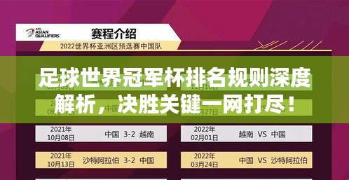 足球世界冠军杯排名规则深度解析，决胜关键一网打尽！